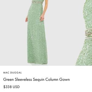 Mac Duggal Green Sequin Embellished Maxi Gown